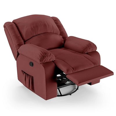 Poltrona Do Papai Reclinável Melim Glider Giratória Massagem Pu Vermelho Fh1 - D'rossi