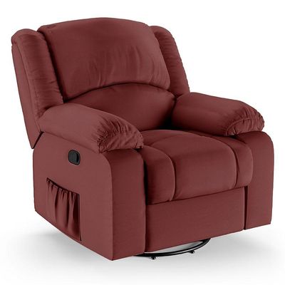 Poltrona Do Papai Reclinável Melim Glider Giratória Pu Vermelho Fh1 - D'rossi