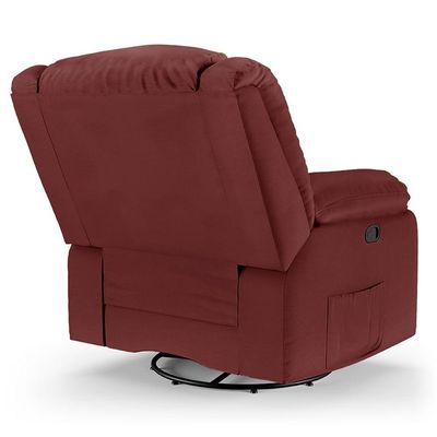 Poltrona Do Papai Reclinável Melim Glider Giratória Pu Vermelho Fh1 - D'rossi