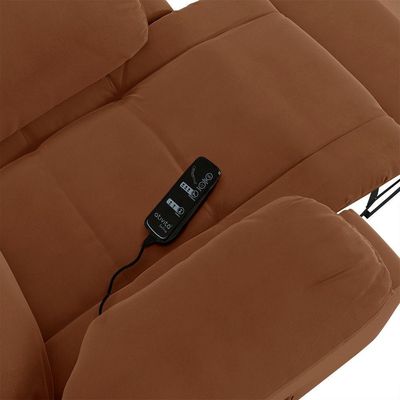Poltrona Do Papai Reclinável Melim Power Touch Massagem Veludo Terracota Fh1 - D'rossi