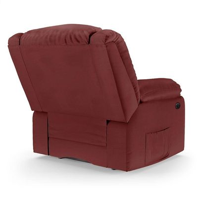 Poltrona Do Papai Reclinável Melim Power Elétrica Massagem Pu Vermelho Fh1 - D'rossi