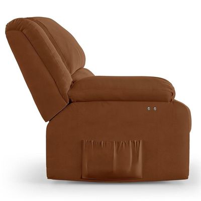 Poltrona Do Papai Reclinável Melim Power Touch Massagem Veludo Terracota Fh1 - D'rossi