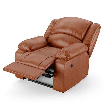 Poltrona Do Papai Reclinável Melim Power Elétrica Usb Pu Caramelo Brilho Fh1 - D'rossi