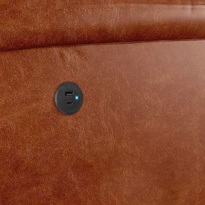 Poltrona Do Papai Reclinável Melim Power Elétrica Usb Pu Caramelo Brilho Fh1 - D'rossi