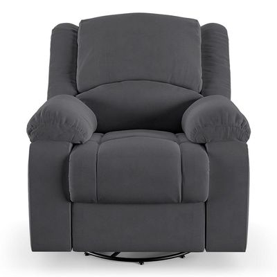 Poltrona Do Papai Reclinável Melim Glider Giratória Usb Veludo Cinza Fh1 - D'rossi