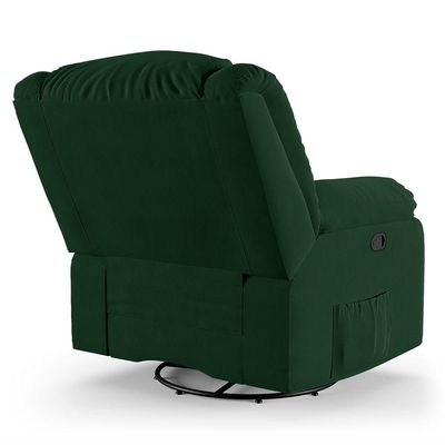 Poltrona Do Papai Reclinável Melim Glider Giratória Veludo Verde Fh1 - D'rossi
