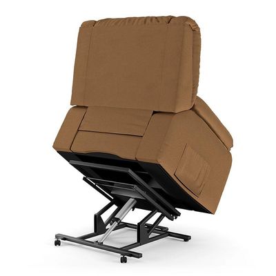 Poltrona Do Papai Reclinável Melim Elevação Lift Elétrico Pu Caramelo Fh1 - D'rossi