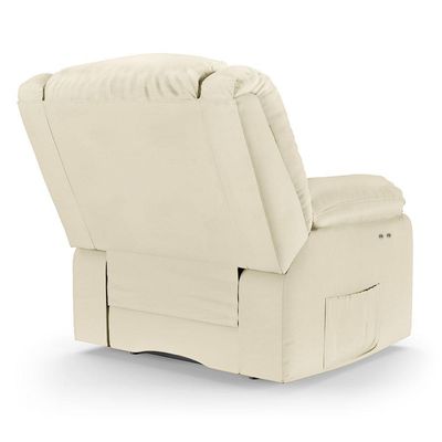 Poltrona Do Papai Reclinável Melim Power Touch Massagem Pu Bege Fh1 - D'rossi