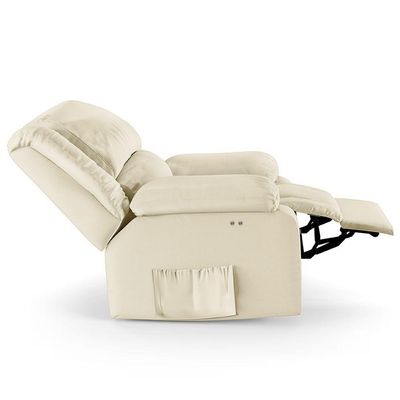 Poltrona Do Papai Reclinável Melim Power Touch Massagem Pu Bege Fh1 - D'rossi