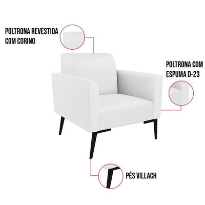 Poltrona Pés Villach Marisa Corino Branco D03 - D'rossi