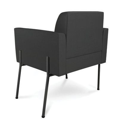 Poltrona Pé De Ferro Preto Kit 2 Para Recepção Marisa Corino D03 - D'rossi Cor Preto