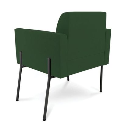 Poltrona Pé De Ferro Preto Para Sala Kit 2 Marisa Veludo D03 - D'rossi Cor Verde