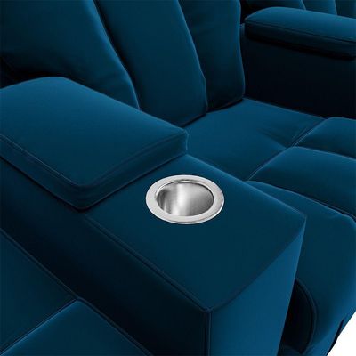Poltrona Reclinável Para Cinema 3 Lugares Sora Veludo Azul Marinho Fh1 - D'rossi