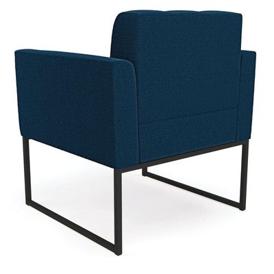 Poltrona Sala De Estar Industrial Preto Elisa Bouclê D03 - D'rossi Cor Azul