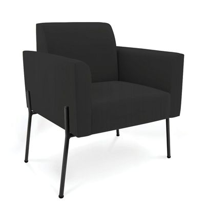 Poltrona Pé De Ferro Preto Para Sala Kit 2 Marisa Veludo D03 - D'rossi Cor Preto