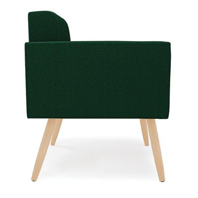 Poltrona Sala De Estar Pé Palito Natural Elisa Bouclê Verde D03 - D'rossi