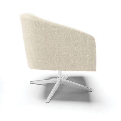 Poltrona Decorativa Base Giratória Cromada Stella Bouclê D03 - D'rossi Cor Azul