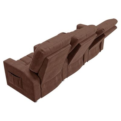 Poltrona Reclinável Para Cinema 3 Lugares Sora Veludo Terracota Fh1 - D'rossi