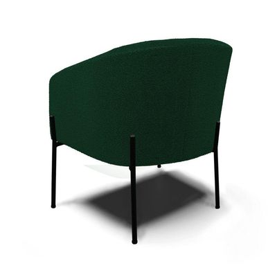 Poltrona Decorativa Pé De Ferro Preto Kit 2 Stella Bouclê Verde D03 - D'rossi