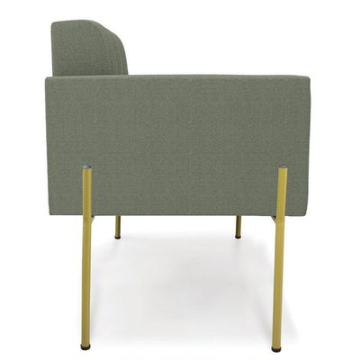 Poltrona Sala Estar Pé Ferro Dourado Kit 2 Elisa Bouclê Menta D03 - D'rossi