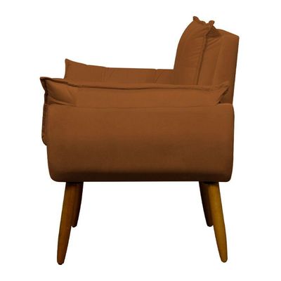 Poltrona Decorativa Para Sala E Quarto Opala Suede Herrero Cor:cobre