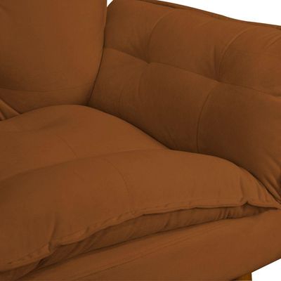 Poltrona Decorativa Para Sala E Quarto Opala Suede Herrero Cor:cobre