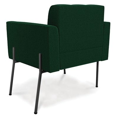 Poltrona Sala De Estar Pé De Ferro Pto Kit 2 Elisa Bouclê Verde D03 - D'rossi