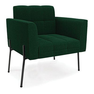 Poltrona Sala De Estar Pé De Ferro Pto Kit 2 Elisa Bouclê Verde D03 - D'rossi