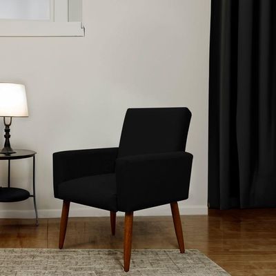 Kit 2 Poltronas Decorativa Sala E Quarto Nina Suede Herrero Cor:preto