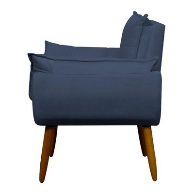 Kit 2 Poltronas Decorativa Sala E Quarto Opala Suede Herrero Cor:azul Marinho