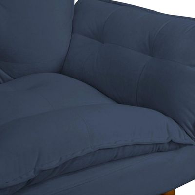 Kit 2 Poltronas Decorativa Sala E Quarto Opala Suede Herrero Cor:azul Marinho