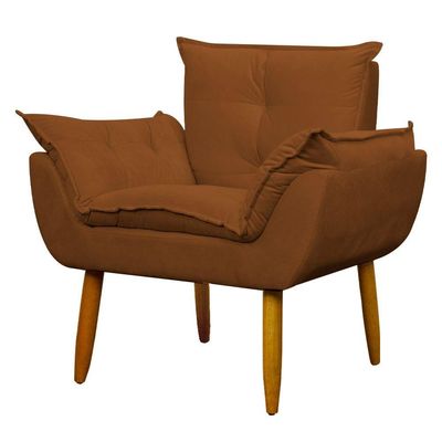Kit 2 Poltronas Decorativa Sala E Quarto Opala Suede Herrero Cor:cobre