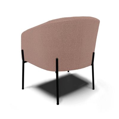 Poltrona Decorativa Pé De Ferro Preto Stella Bouclê Rosê D03 - D'rossi