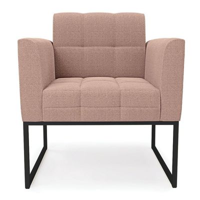 Poltrona Sala De Estar Industrial Preto Elisa Bouclê D03 - D'rossi Cor Rose