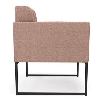 Poltrona Sala De Estar Industrial Preto Elisa Bouclê D03 - D'rossi Cor Rose