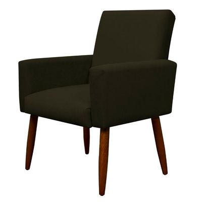 Kit 2 Poltronas Decorativa Sala E Quarto Nina Suede Herrero Cor:marrom
