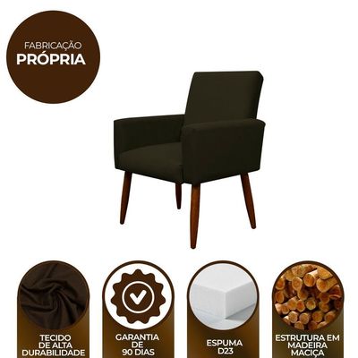 Kit 2 Poltronas Decorativa Sala E Quarto Nina Suede Herrero Cor:marrom