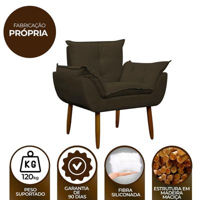 Kit 2 Poltronas Decorativa Sala E Quarto Opala Suede Herrero Cor:marrom