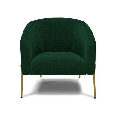 Poltrona Decorativa Pé De Ferro Dourado Stella Bouclê D03 - D'rossi Cor Verde