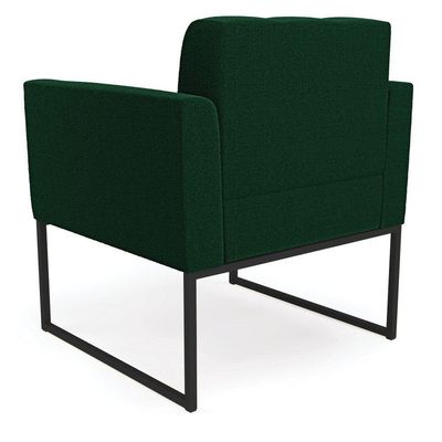 Poltrona Decorativa Industrial Preto Kit 2 Elisa Bouclê Verde D03 - D'rossi