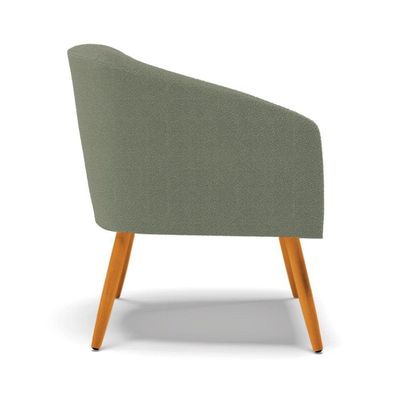 Poltrona Decorativa Pé Palito Castanho Stella Bouclê Menta D03 - D'rossi
