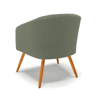Poltrona Decorativa Pé Palito Castanho Stella Bouclê Menta D03 - D'rossi