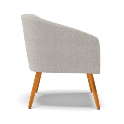 Poltrona Para Sala Pé Palito Castanho Kit 2 Stella Bouclê Cinza D03 - D'rossi
