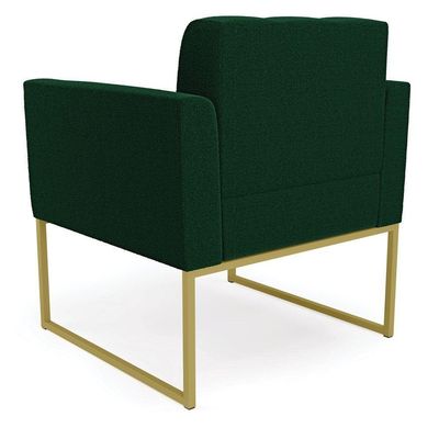 Poltrona Sala De Estar Industrial Dourado Elisa Bouclê D03 - D'rossi Cor Verde