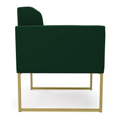 Poltrona Sala De Estar Industrial Dourado Elisa Bouclê D03 - D'rossi Cor Verde
