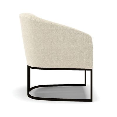 Poltrona Para Sala Industrial Preto Kit 2 Stella Bouclê D03 - D'rossi Cor Rose