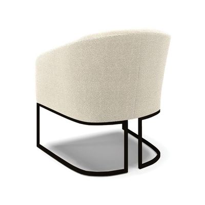 Poltrona Para Sala Industrial Preto Kit 2 Stella Bouclê D03 - D'rossi Cor Rose
