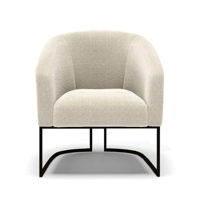 Poltrona Para Sala Industrial Preto Kit 2 Stella Bouclê D03 - D'rossi Cor Rose