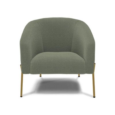Poltrona Decorativa Pé Ferro Dourado Kit 2 Stella Bouclê D03 - D'rossi Cor Menta
