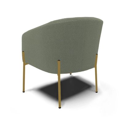 Poltrona Decorativa Pé Ferro Dourado Kit 2 Stella Bouclê D03 - D'rossi Cor Menta